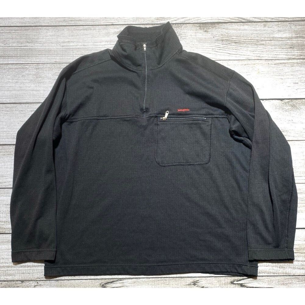 Vintage Patagonia Regulator Waffle 1/4 Zip Pullover Fleece 1/4 Zip Sweater Men's